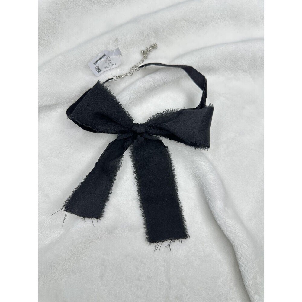 NEW Free People High Standard Bow Choker in Black Coquette Dainty Romantic